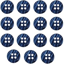 Amazon | 四つ穴ボタン 縞模様 【ブルー】 青 ボタン 光沢