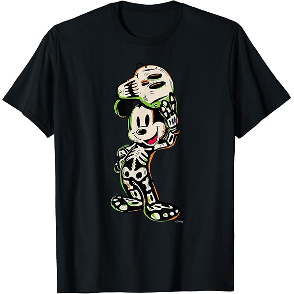 Amazon | ディズニー ミッキーマウス スカル ハロウィン Tシャツ | T