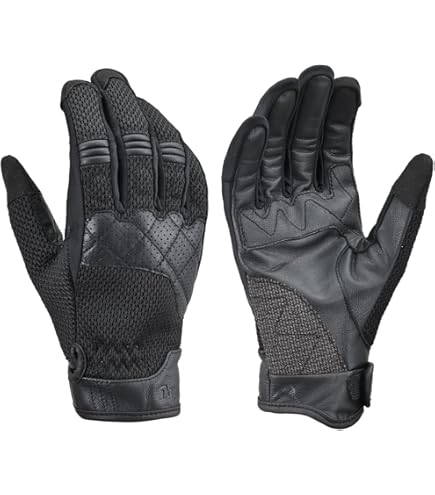 ★momo★フリーフリーレザーグローブ　スマホ対オールシーズンモデル バイクグローブ 本革 衝撃吸収 夏用/冬用 タッチ機能 スマホ対応