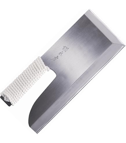 Amazon | ステンレス製 めん切り包丁 「壮次郎27cm」 白木柄 （ 手打ち 
