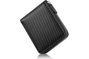 [GSG] 財布 メンズ 2つ折り さいふ コンパクト ミニ財布 ブランド 男子 折り畳み 人気ランキング 小さい財布 カードたくさん ラウンドファスナー 使いやすい BOX型小銭入れ プレゼント用 ギフト 箱入り 折りたたみ 男性用 カーボンレザー