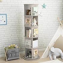 Amazon.co.jp: タンスのゲン 絵本ラック 回転式 5段 スリム 木製