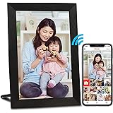 AEEZO WiFiデジタルフォトフレーム9インチIPSタッチスクリーンHDディスプレイ、自動回転、無料の無制限ストレージ写真と動画を共有するための簡単なセットアップ、壁に取り付け可能なスマートクラウドデジタルフォトフレーム(ブラック)