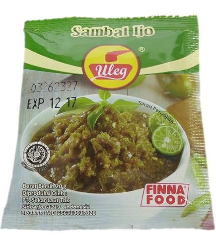 ULEG Sambal サンバル Ijo-Bawang-Terasi-380袋 Amazon | Uleg ウレグ Sambal Bawang サンバル バワン パウチ小袋