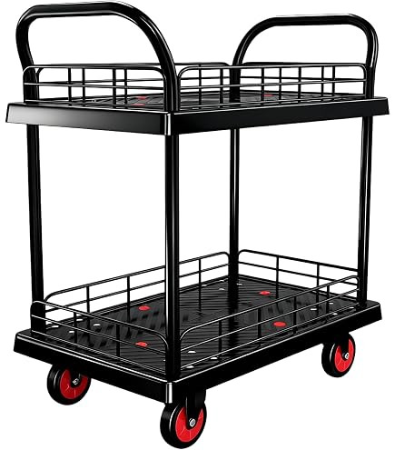 Amazon.co.jp: Zebeer 台車 2 段台車 手押し台車 耐荷重 200kg 大型