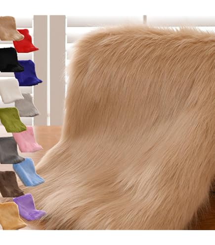 Amazon | 長毛ファー 毛足長は約9cm ロングパイルフェイクファー素材