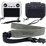 FPVtosky ネックストラップ DJI RC & DJI RC Proコントローラー用 PUレザーネックショルダーストラップ DJI Mini 3 Pro Mavic 3 Air 2S リモコンアクセサリーに対応, グレー
