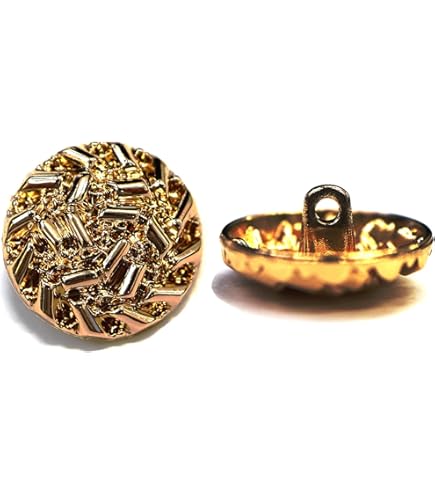 Amazon | メタルボタン 丸型 足つき キルティング風 【ゴールド