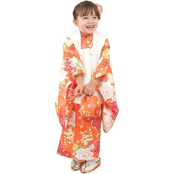 Amazon | 七五三 着物 3歳 被布セット 正絹 女の子 京都花ひめ 花車3