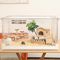 【未使用品】MCHNHUA 大型 透明ハムスターケージ 折りたたみ式 アクリル 71DPwDCXbML._AC_UL210_SR210,