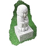 イシチョウブランド 御影石 地蔵 総高さ24㎝ 台座幅奥行き10㎝ 高さ8㎝ (本水晶15mm玉)