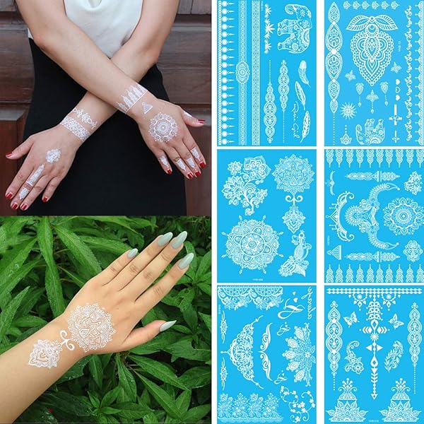 Amazon.co.jp: シルバーメタルの仮タトゥー、金色の刺青,反射シルバー