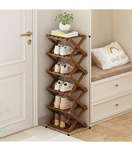 Amazon | SPobeap シューズラック 木製 スリム 省スペース 伸縮