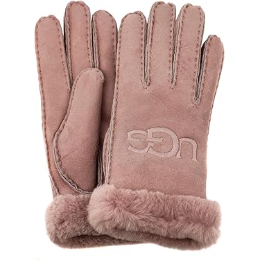 UGG メンズ レザー クラムシェル ロゴ グローブ タッチスクリーン対応