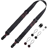 [Cobby] カメラストラップ 幅35mm アンカーリンクス 一眼レフ・ミラーレスカメラ・デジカメなど用 調節可能 クイックリリースプレート付 (ブラック)