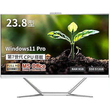 23.8型【4K】/液晶一体型PC/WIN11/SSD512Gb/メモリ16GB Amazon.co.jp: wajun 狭額縁一体型PC XS24D/23.8型IPSフルHD/第
