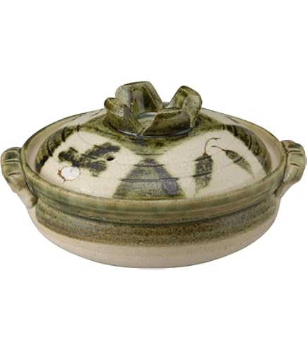 Amazon｜萬古焼 土鍋 9号 3-4人用 備前金彩 直火対応 保温性 蓄熱性