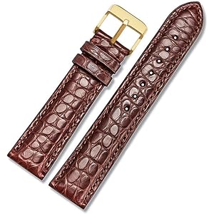 SEURE時仕 クロコダイル 時計バンド 防水革 交換ベルト 18mm 19mm 20mm 21mm 22mm ワニ革…