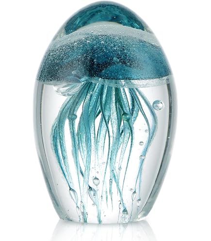 Amazon.co.jp: EUSTUMA 手吹きガラス クラゲの置物オーナメント、魚