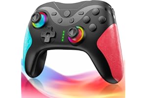 Switch コントローラー Switch2 TURBO連射機能 スイッチ コントローラー 20時間連続使用 1000mAh大容量 マクロ機能 背面ボタン付き 9色RGBライト Bluetooth 無線接続 ジャイロセンサー搭載 4階段HD振動 スリ