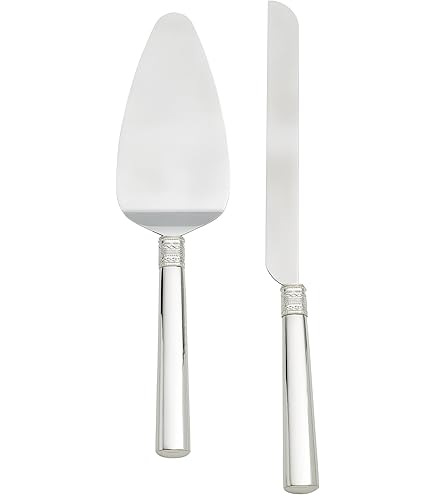 Ensemble Couteau à Gâteau Et Serveur Vera Wang Wedgwood Love Knot - Acier Inoxydable - Occasion