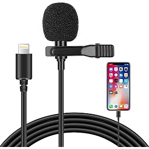 コンデンサーマイク iPhone iPad マイク Lightningマイク ピンマイク クリップ式 ライトニング マイ…