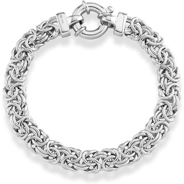Amazon | ソリッド 925 シルバー ブレスレット イタリア製
