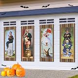 お化け屋敷 ストレッチポートレート 屋外 ビニール ハロウィン装飾 ホーンテッドマンション 背景 ハロウィン ヴィンテージ ホラーポスター 4枚セット ホームウォールデコレーション アート フォトハンギングバナー