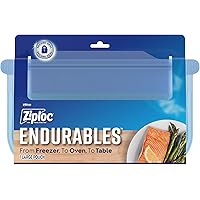 Ziploc Endurables Large Pouch, 8 Cups, Reusable Silicone Bags and Food Storage Meal Prep Containers for Freezer, Oven, and Mi