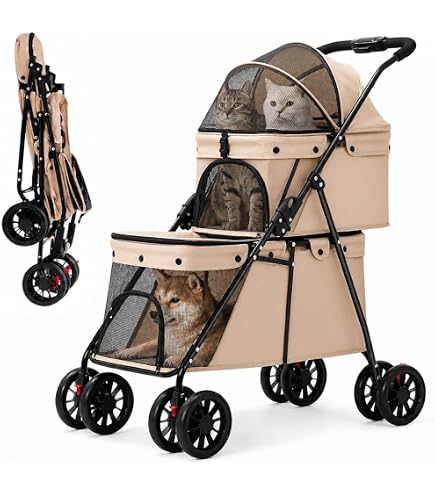 Amazon.co.jp: MODONG ペットカート 2段式 犬 カート ペットかーと折