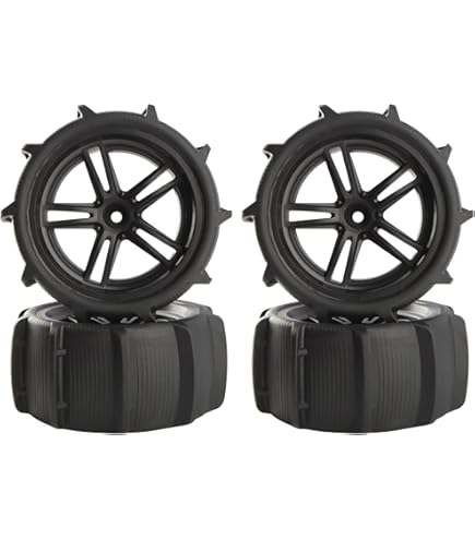 FLMLF Set 2 Pneumatici Sabbia Con Ruote Per RC Baja 1/5 5B 5T 5SC – Dimensioni 190x90mm, Hexagon 24mm