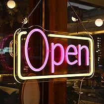 ネオン看板 OPEN オレンジと黄色 OPEN 看板 LED ネオン サイン 〔 電飾看板 インテリア ブルー