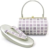 [京都うさぎ堂] Mサイズ 草履バッグセット 振袖 成人式 zb-033 二枚芯 結婚式 卒業式 カジュアル フォーマル 銀 シルバー 紫