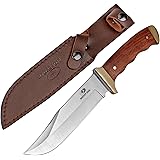MOSSY OAK アウトドアナイフ シースナイフ フルタング構造 天然ウッドハンドル 全長275mm 登山 キャンプ トレッキング 釣り 家庭 DIY 防災用 専用シース付き