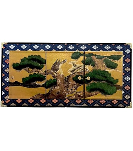 Amazon.co.jp: ミニ屏風 大覚寺牡丹図(だいかくじ ぼたんず)名画屏風小