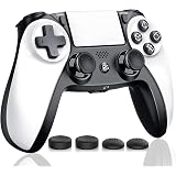 最新 PS4 コントローラー ゲームパッド搭載 ゲームコントローラー HD振動 イヤホンジャック 6軸センサー スピーカー内蔵 無線 900mAh電池 日本語説明書付き Bluetooth接続 PS4 Pro/Slim対応