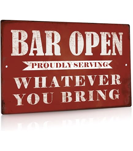 Retro Tin Sign For Man Cave No Working During Drinking Hours Metal Tin ...