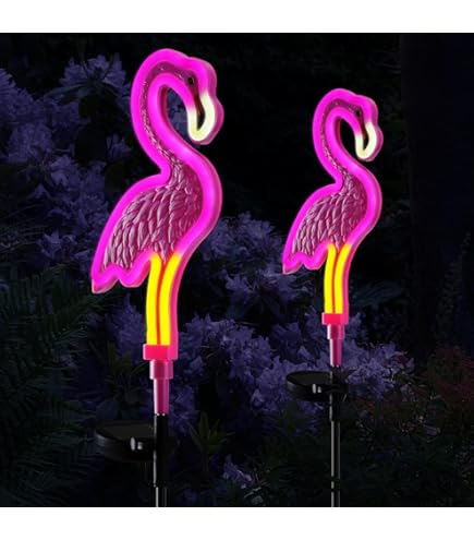 Amazon.co.jp: フラミンゴソーラーライト 屋外 ネオンライト 庭 ピンク