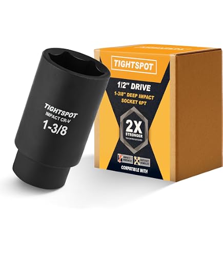 TEKTON 1/2-Inch Drive 1-3/8 Inch Deep 6-Point Impact Socket – SID23035, Laser & Stamped Markings