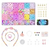 ビーズセット 手芸キット 約 750 個 ビーズキット アクセサリーキット キラキラアクセサリー アクアビーズ ブレスレット ネックレス 手作りアクセサリーキット