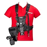 Fomito MicnovaマルチカメラCarrying胸ハーネスシステムVest with Side Holster for Canon 6d 600d 5d2 5d3 Nikon d800 d600 d300 d7000 d90 Sony a7s a7r a7s2 Panasonic Olympus DSLR