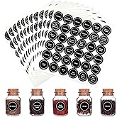 432Pcs Spice Jar Labels Black, Seasoning Labels for Kitchen Pantry Containers, Waterproof Pantry Organization Stickers for Ja