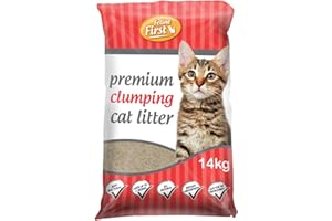 Feline First Organic Clumping Cat Litter 14kg - Premium Clumping Cat Litter for Easy Cleaning, Odour Control, and Long-Lasting Freshness - The Best Cat Litter for All Cats