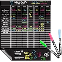 Cinch Magnetic Fridge Calendar & Chore Chart Bundle - 2 Dry Erase Boards, 6 Markers, Eraser