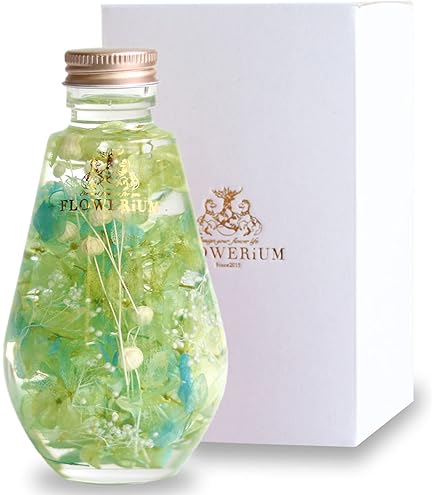 Amazon｜開運ハーバリウム 風水 カラー (グリーン 緑) バラ 丸瓶