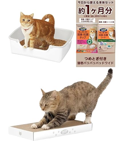 Amazon | 猫トイレ本体 半自動猫トイレ ニャンとも清潔トイレセット