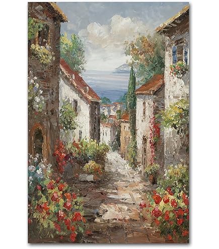 Amazon.co.jp: イタリア 絵画 油彩 キャンバス ウォールアート 地中海