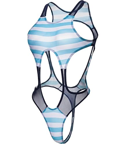 Amazon | pharfaite SM133極薄オープンバック競泳水着/ネイビー/M-L
