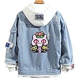 ジョジョの奇妙な冒険 デニム ジャケット キラークイーン パーカー カジュアル IGGY 長袖 アニメ グッズ (B,2XL)