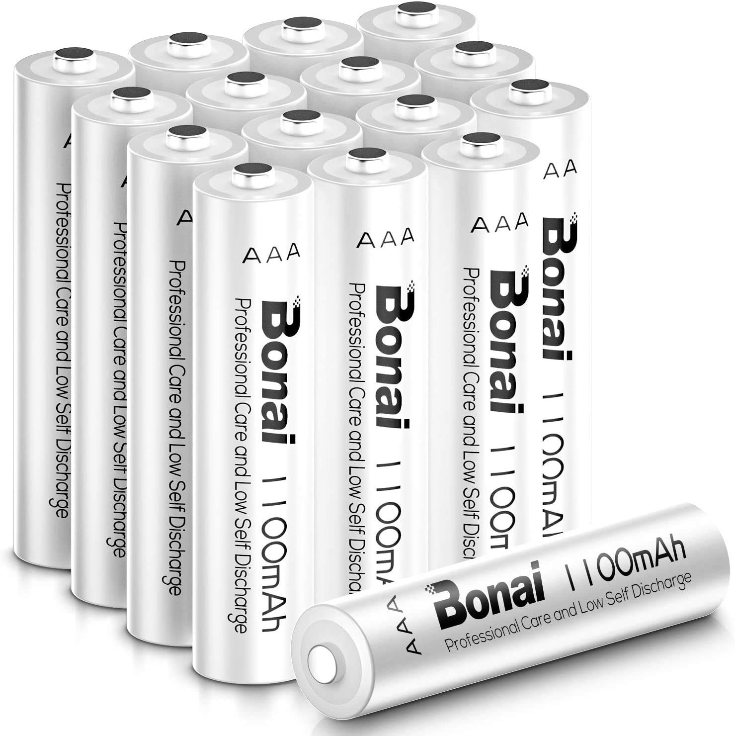 【39%OFF+20%OFF】【972円】 BONAI ニッケル水素 単4充電池 高容量1100mAh 約1200回使用可能 16個パック